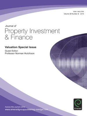 cover image of Journal of Property Investment & Finance, Volume 33, Issue 3